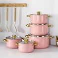 thumbnail image 2 of 1/10/15 Pieces Stainless Steel Cookware Set with Golden Handles, Thick Deep Kitchen Pans, Compatible with Induction and Gas Stoves, Multi-Use for Home Kitchen and Outdoor Camping, 2 of 9