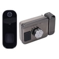 thumbnail image 2 of Cerradura de puerta inteligente Wifi, cerradura de puerta inteligente Tarjeta de huella digital Wifi Cerradura de puerta con contraseña Cerradura de puerta inteligente Máxima confiabilidad, 2 of 8