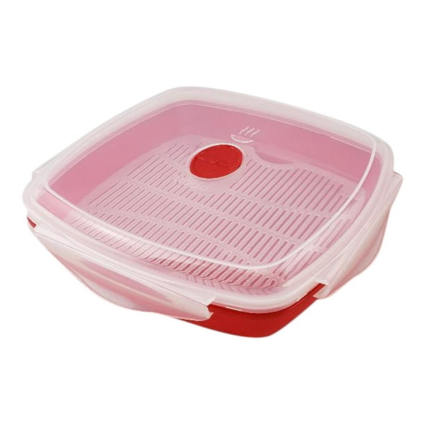 Microwave Bacon Grill with Lid Cooks Meats and Fish in Minutes