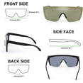 thumbnail image 2 of FEISEDY Oversized Rimless Mirrored Sunglasses for Women Men 2021 Flat Top Shield Wrap Square UV400 B2761…, 2 of 14
