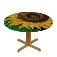 thumbnail image 3 of Patifu Sunflower Round Tablecloth Stain-Resistant Washable Indoor Outdoor Restaurant Wedding Party Picnic Dining Kitchen Farmhouse Waterproof Fabric Home Decor 31"-35, 3 of 8