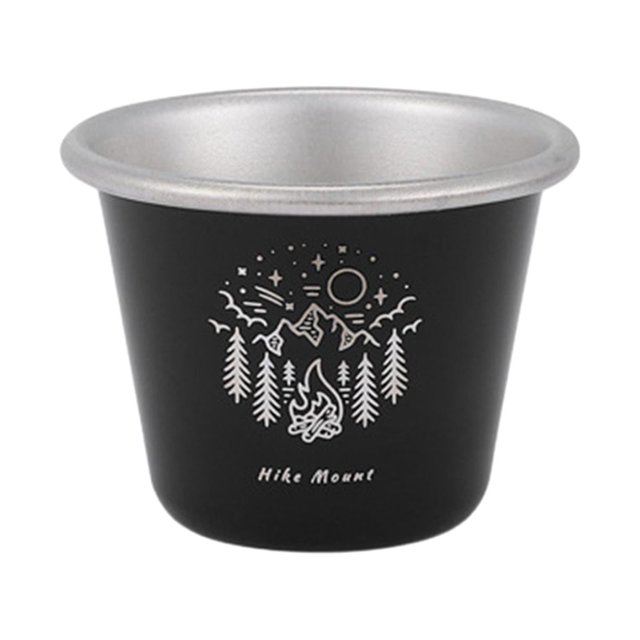 Taza de café para acampar kusrkot Jarro de cerveza acero inoxidable viaje Negro