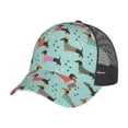 thumbnail image 6 of Lsque Christmas Dachshund Printed Trucker Hat - Baseball Cap for Men Women - Breathable Mesh Side, Adjustable Fit - for Casual Wear, 6 of 7