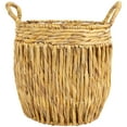 thumbnail image 3 of Northlight Set of 3 Textured Woven Water Hyacinth Rustic Storage Baskets with Handles 15.75", 3 of 6