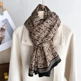 thumbnail image 2 of Bufandas de lujo de moda de otoño e invierno para mujer, bufandas suaves y cálidas de algodón y lino con estampado geométrico, bufandas grandes, chales musulmanes, 2 of 5