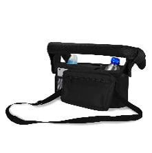 Hoovy Stroller Organizer, Black, Insulated Cup Holders, Cross Body Bag, Ideal for Parents