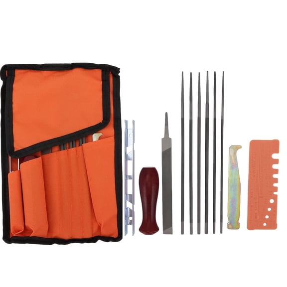 Manual Chainsaw Sharpener Kit, Chain Saw Sharpener Tool For Woodworking And Forestry, Round Chainsaw File Set With Pouch