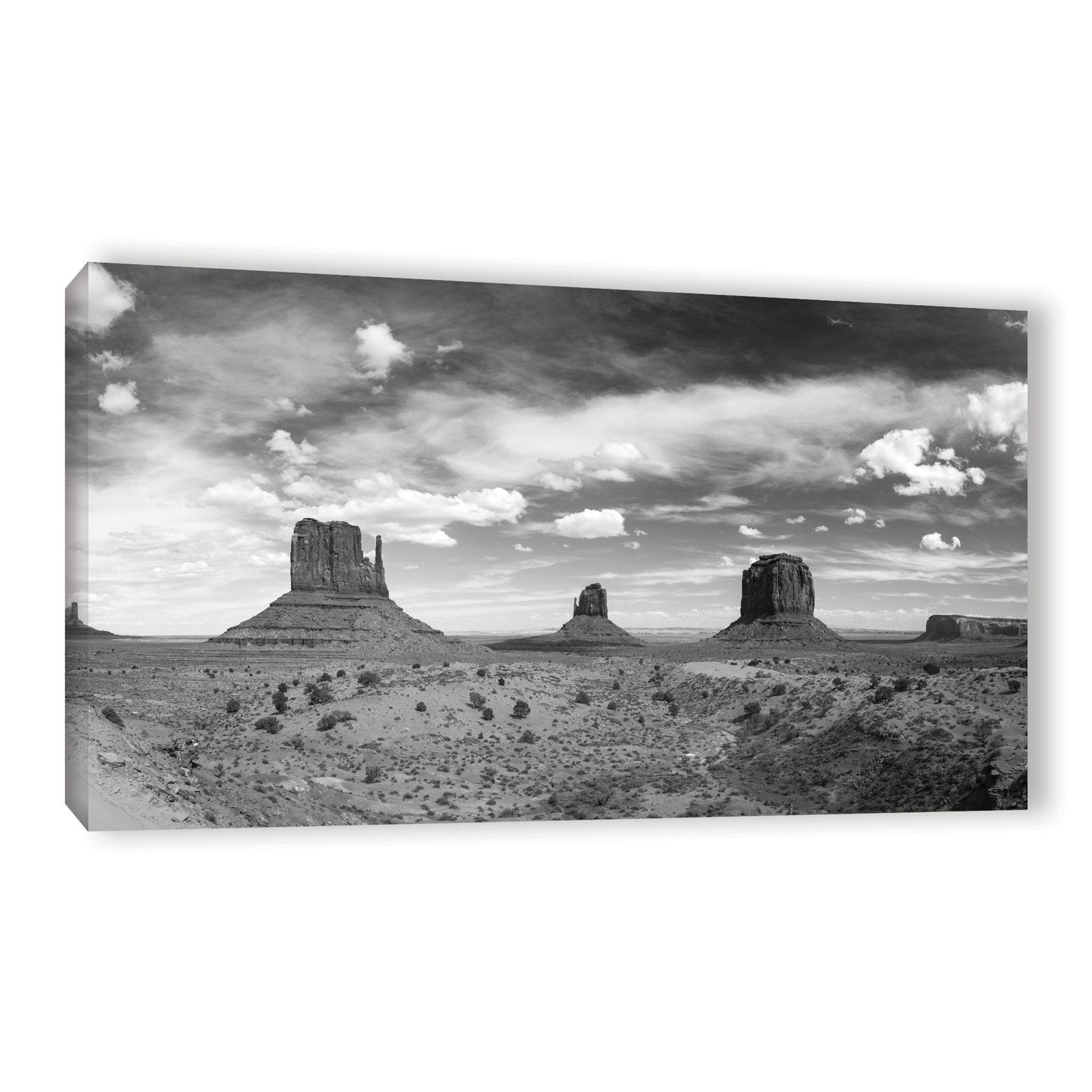 Monument Valley Daytime Panoramic B&W