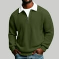 thumbnail image 2 of DIOAZUD Quarter Zip Pullover Men Waffle Long Sleeve Lapel Pullovers Solid Color Casual Sweatshirt No Hood Loose Fit Basic Sweatshirts, 2 of 10