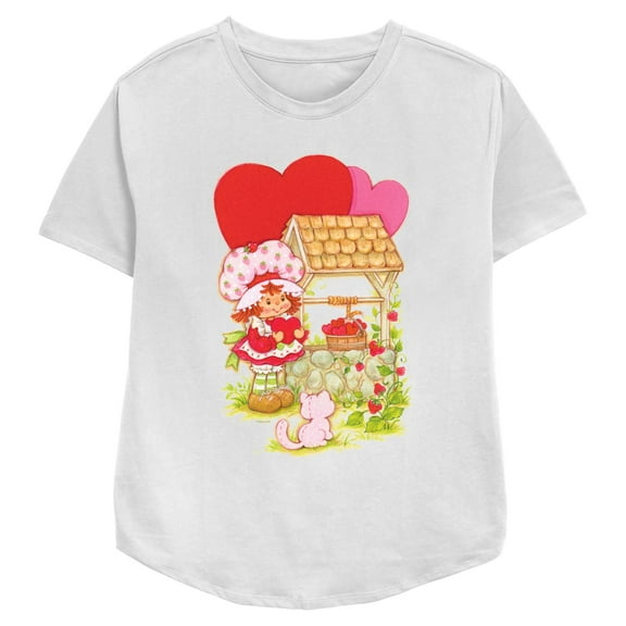 Women's Strawberry Shortcake Well Hearts Custard Graphic T-Shirt