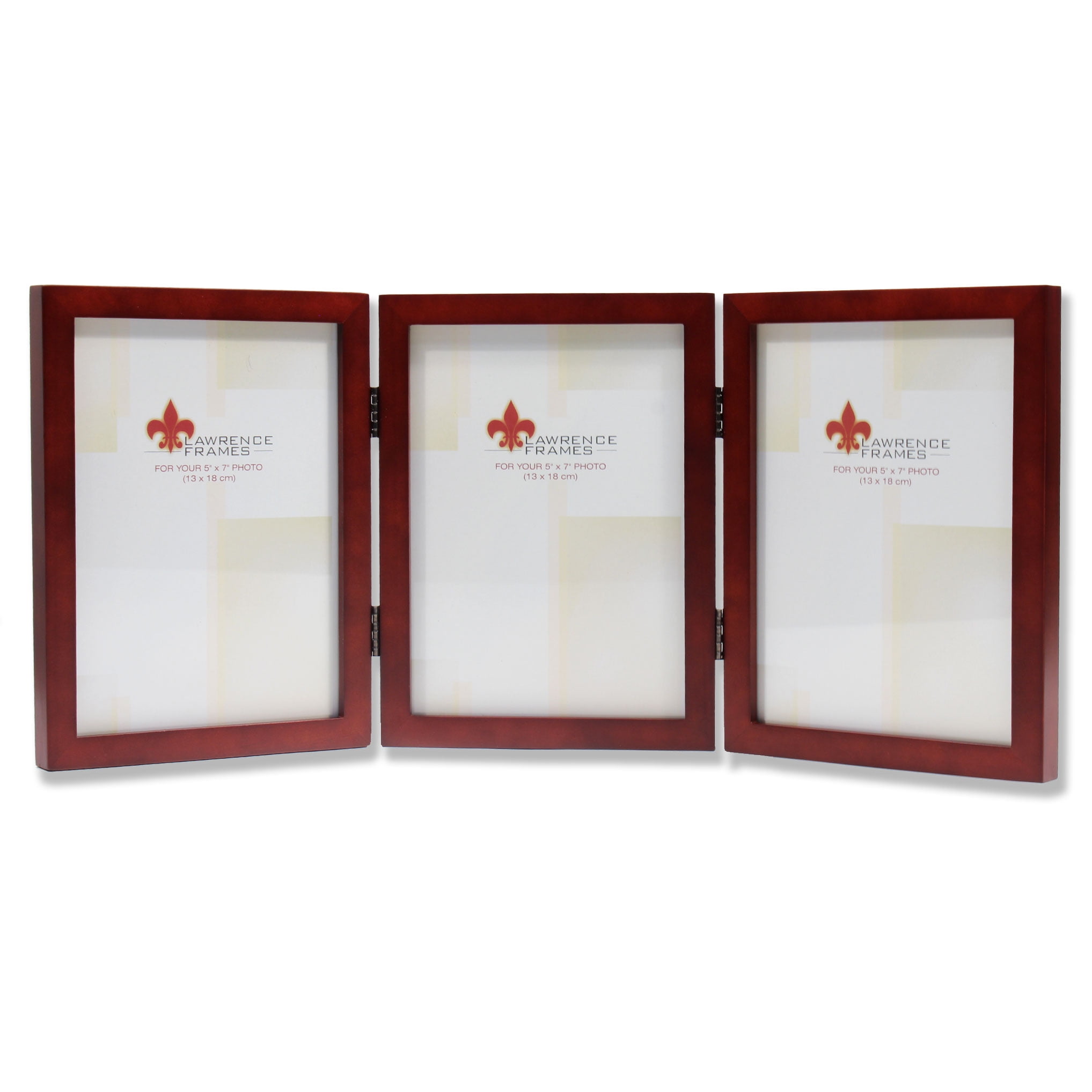 Triple Hinged Folding Picture Frame 5x7 Stand Desktop Wall Mounted Photo Frames 