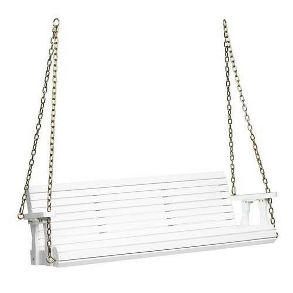 iTopRoad 5 ft Patio Wooden Porch Swing Heavy Duty 800 lbs Swing Chair White 2 Person Capacity(Without Stand)