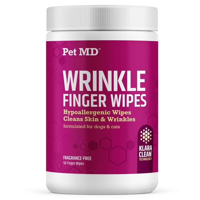 Toallitas antiarrugas Pet MD para perros y gatos, 50 unidades