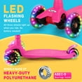 thumbnail image 5 of Kidlove Kids Kick Scooter with 3 Light Up Wheels and 4 Adjustable Height, for 3-12 Years Old Children, Pink, 5 of 6