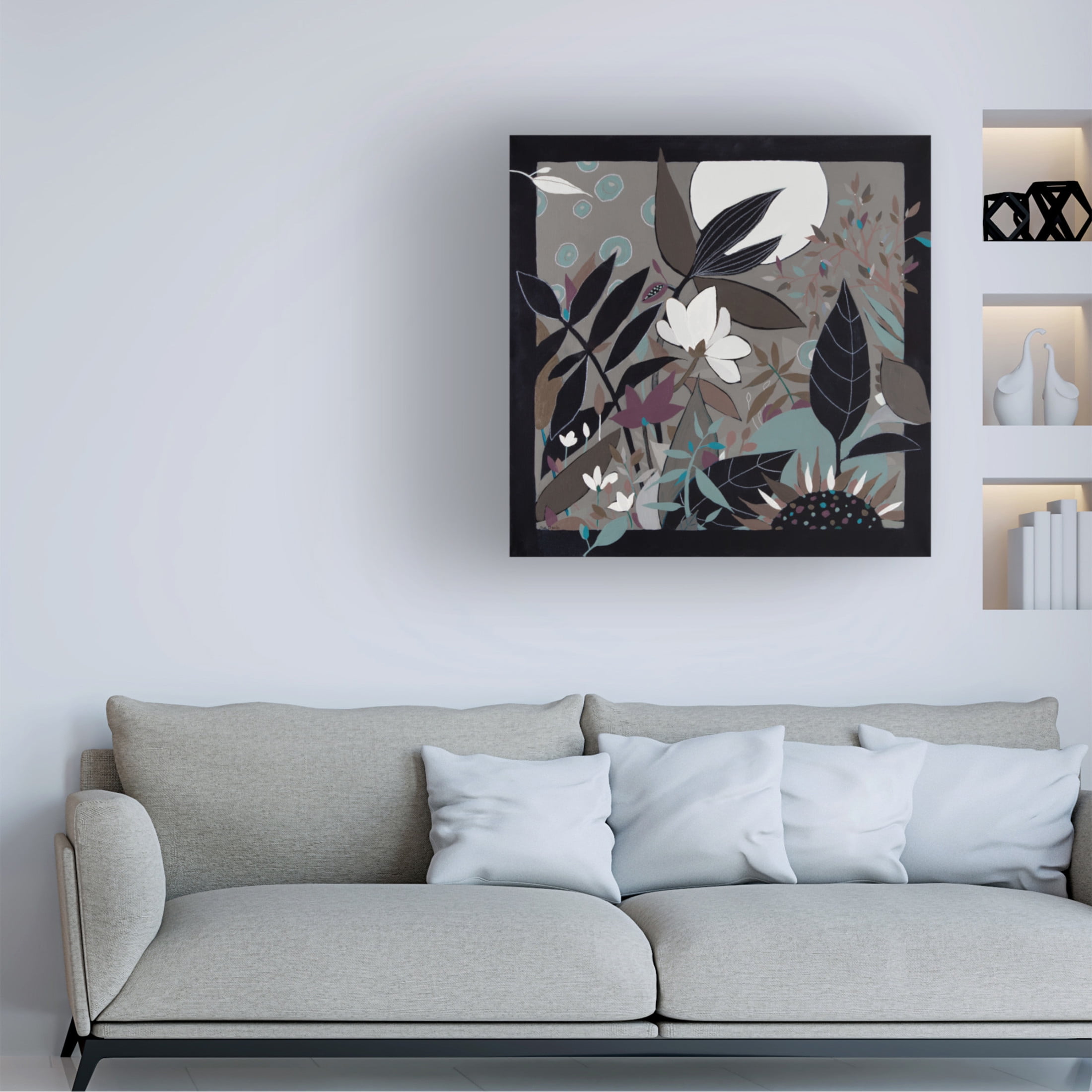 Canvas Wall Art - Sue Davis 'White Flower' Wall Art for Living Room, Bedroom, or Office Décor by Trademark Fine Art - 18 x 18 Inches