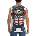 thumbnail image 4 of Fotbe Men's Patriotic Boxing Bear Art Print Men's Sleeveless Muscle Tank Tops Casual T-Shirts for Gym Workout Beach-Small, 4 of 8