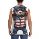 thumbnail image 4 of Fotbe Patriotic Boxing Bear Art Men's Camiseta sin Mangas Estampada para Hombres, Playera Casual para Gimnasio, Entrenamiento, Playa-3X-Large, 4 of 7