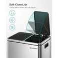 thumbnail image 5 of SONGMICS Garbage Can, 2 x 4 Gallon (2 x 15 L) Trash Can, Recycle Bin with Soft-Close Lids, Pedals, and Inner Buckets for Kitchen, Stainless Steel, Silver, 5 of 5
