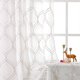 thumbnail image 1 of Visiontex 2 Piezas De Cortinas Transparentes Blancas Bordadas Con Enrejado Marroquí Estilo Europeo De Lino Sintético Con Bolsillo Para Barra De Gasa De Tul Para Tratamiento De Ventanas, Puertas Y Baño, 1 of 1