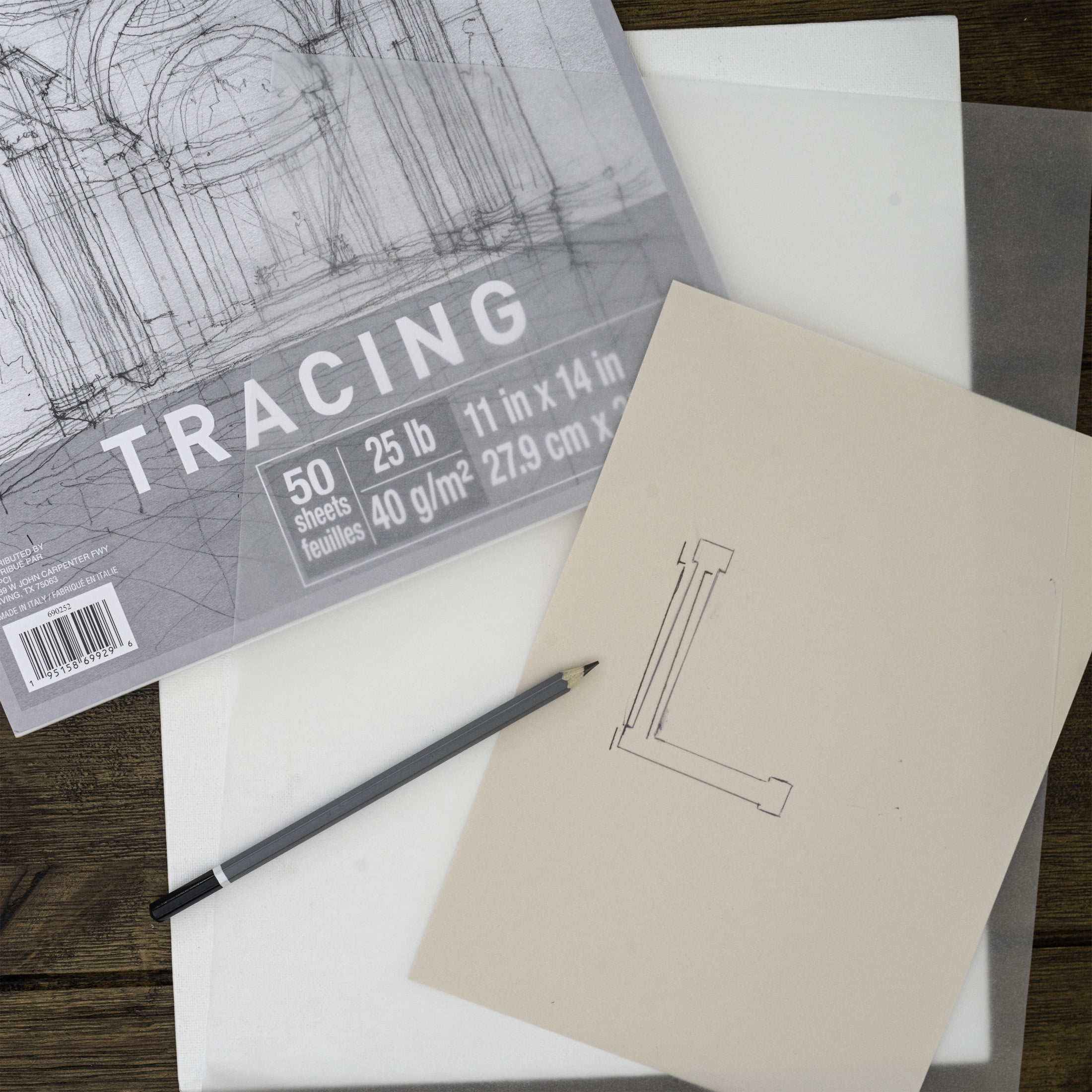11" x 14" Tracing Pad by Artist's Loft - Transparent - Acid-Free Parchment Paper – Smooth Surface with Fold-Over Cover - 15 Pack