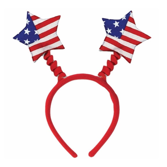 Beistle Club Pack of 12 Patriotic Red, White and Blue Star Bopper Headband Party Favors