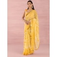 thumbnail image 2 of Yellow Striped Printed Mirror Work Leheriya Saree - 27878746, 2 of 7