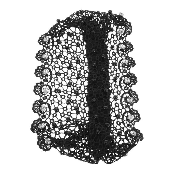 ELAYARD Black Stretchy Lace Headband for Sports, Soft and Breathable Hair Covering Accessory