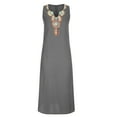 thumbnail image 4 of Teyfeniy Summer Sleeveless Dress for Women Casual Fashion V Neck Dress Going Out Holiday Vacation Outfit Maxi Long Dress, 4 of 6