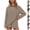 Coffee, variant on Womens 2 Piece Striped Print Sets Casual Fashion Lounge Sets Long Sleeve Crew Neck Tops & Wide-Leg Shorts Outfit Sets 2XL