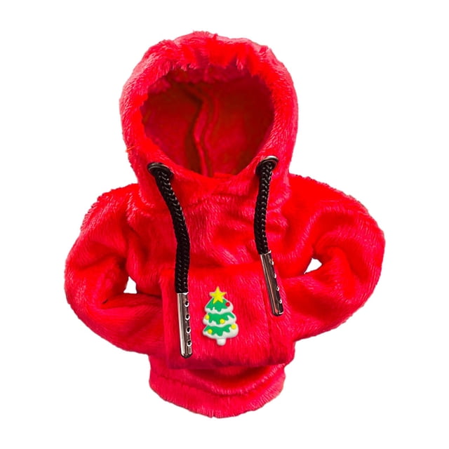 Accesorios de la cubierta de la perilla de de cambios del coche de Navidad fácil de instalar felpa suave árbol de navidad rojo