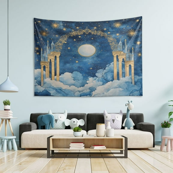 WOBOGO Celestial Sky Tapestry 60×40in Home Living Room Bedroom Wall Hanging Ornaments