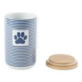 thumbnail image 3 of Bone Dry Ceramic Canister Jar for Pet Treats, Dishwasher Safe, 4x6.5", Navy Stripe, 3 of 3