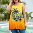 thumbnail image 2 of Lopecy-Sta Womens Tank Tops Crew Neck Beach Print Sleeveless Tunic Tops Loose Fit Casual Summer Tees, 2 of 5