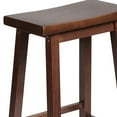 thumbnail image 4 of PJ Wood Classic Saddle Seat 24'' Kitchen Bar Counter Stool, Walnut (5 Pack), 4 of 11