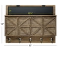 thumbnail image 3 of Excello Global Products Barndoor Mail Holder with Chalkboard, Key Hooks, and Mail Slot (Rustic Brown) - EGP-HD-0447-A, 3 of 5