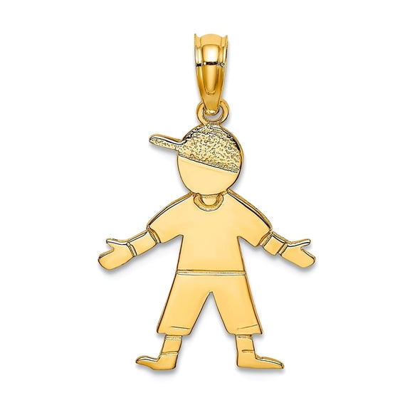 14k With Baseball Cap Charm 21.4x15.4mm Wide Pendant Necklace for Women