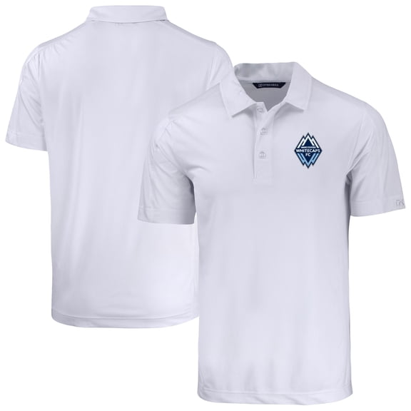 Men's-Cutter & Buck  White Vancouver Whitecaps FC Prospect Eco Textured Stretch Recycled Polo