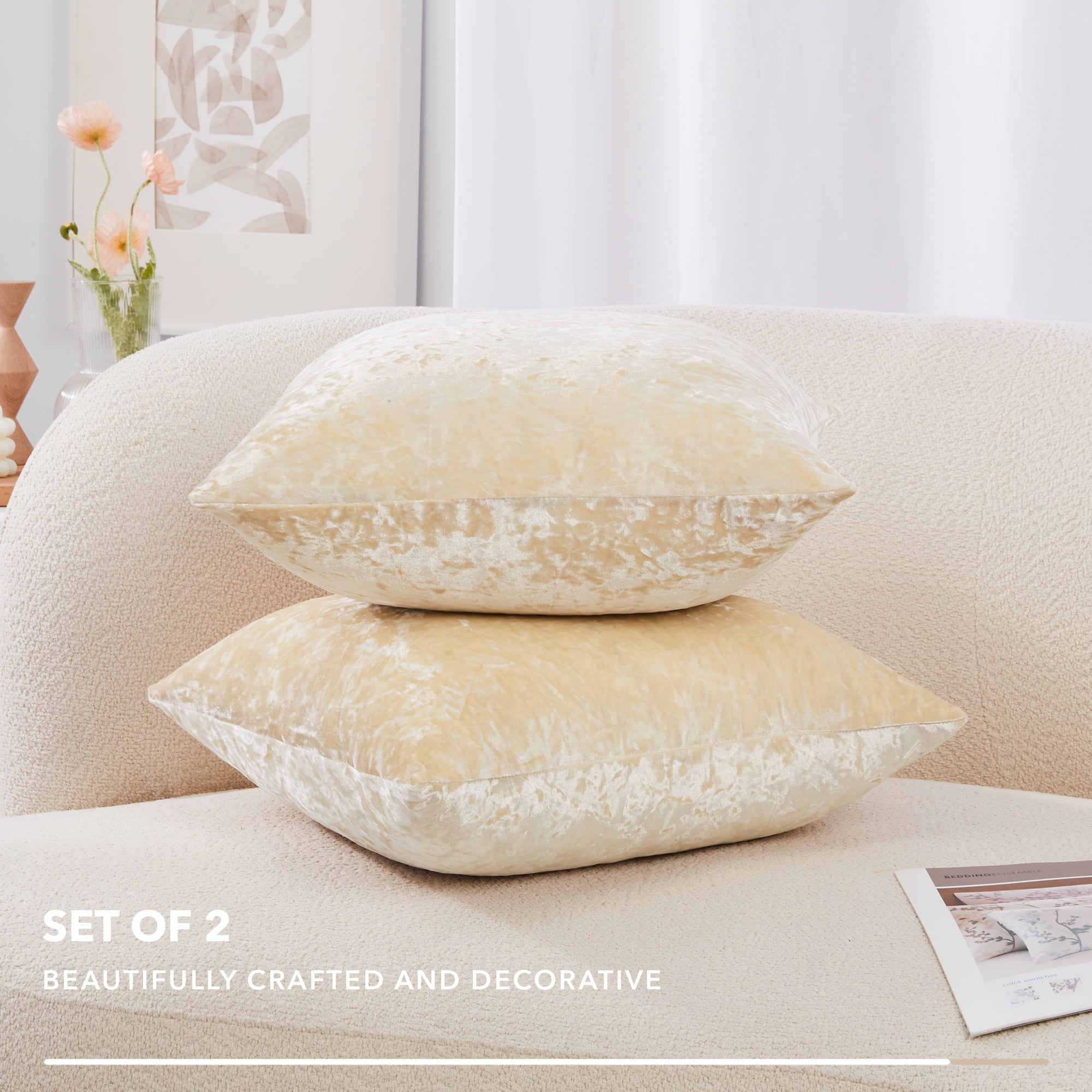  Deconovo 26x26 Pillow Cover, Faux Linen Blank Pillow Case  Cushion Cover, Outdoor Pillow Covers for Large Couch Pillow(Cream, Set of  4, No Pillow Insert) : Home & Kitchen