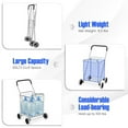 thumbnail image 2 of Resenkos Portable Folding Shopping Cart Utility for Grocery Laundry-Silver, Shopping Carts for Groceries, Heavy Duty Folding Shopping Cart with Wheels, Portable Collapsible Grocery Cart, 2 of 9