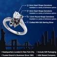 thumbnail image 2 of Gem Stone King 925 Sterling Silver White Moissanite Green Mystic Topaz and Black Diamond Ring for Women 1.78 Cttw, Heart Shape 6MM, Gemstone Birthstone (Size 5), 2 of 6