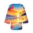 thumbnail image 5 of Clearance Clothes Pitauce Womens Summer Tropical Print Chiffon Kimono Cardigan Puff Sleeve Open Front Breathable Lightweight Cardigan Sun Protection Swimsuit Coverup for Beach Vacation, 5 of 5