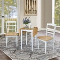thumbnail image 6 of Small Dual Drop Leaf Table and 2 Madrid Chairs in White/Natural - Set of 3, 6 of 6
