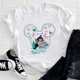 thumbnail image 3 of Camisetas informales de algodón con dibujos animados de Disney para niñas, princesas y sirenas, de Mickey Mouse, para niños, ropa de moda para niños de Disneyland, camisetas para bebés, 3 of 5
