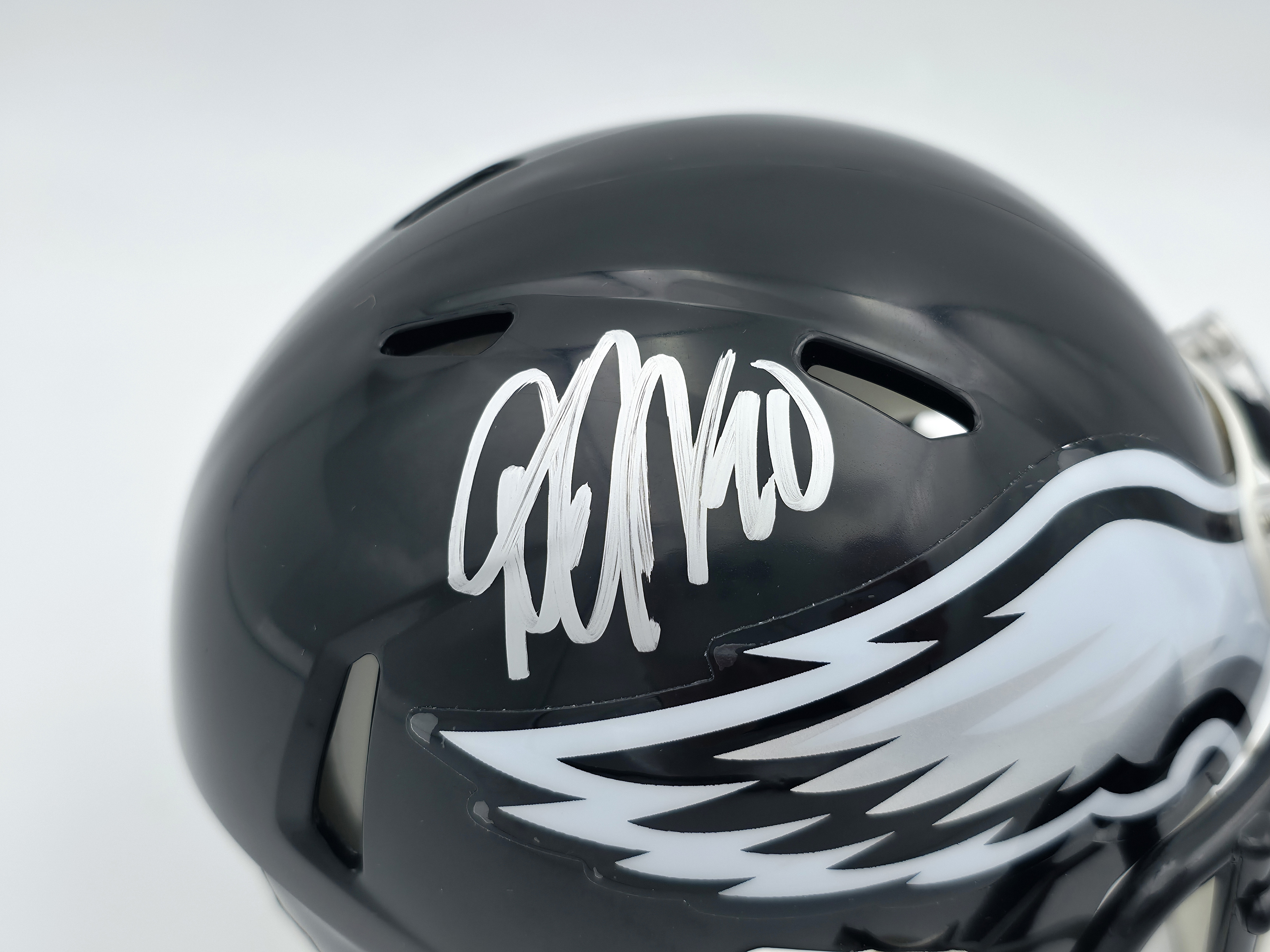 DeSean Jackson Autographed Philadelphia Eagles 2022 Alternate Black Speed Mini Helmet Beckett BAS Witness 243642
