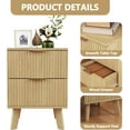 thumbnail image 4 of Fluted Nightstands Set of 2, Mid Century Modern 2 Drawer Dresser for Bedroom, Small Night Stand Side Table End Table with Wood Drawer Storage for Bedroom Closet, Natural, 4 of 15