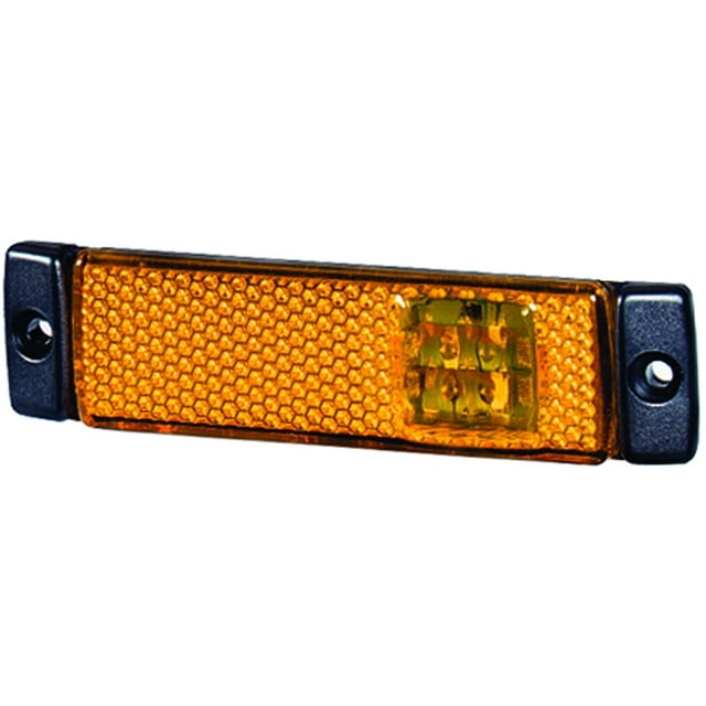 Hella Side Marker Light - LED 008645011 Side Marker Light- LED; Universal Mount; Amber Lens; Black Trim; 8645 LED Bulb; Single