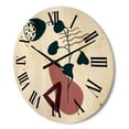 thumbnail image 3 of Designart 'Abstract Flowers Plants With Elementary Shapes V' Modern Wood Wall Clock, 3 of 5