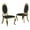 Black Velvet, variant on Maklaine Round Back Navy Blue Velvet Side Chairs with Gold Legs (Set of 2)