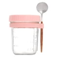thumbnail image 2 of Food Storage Containers Oats Containers with Lids and Spoon Glass Oats Containers Breakfast Containers Oats Jars for Yogurt Chia Meal Prep, 2 of 9