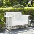thumbnail image 5 of HonmeStock Modern Minimalism Outdoor Metal Loveseat Glider, White gloss finish, Sturdy Steel Construction - 60.5"H x 48.75"W x 28"D, 5 of 5